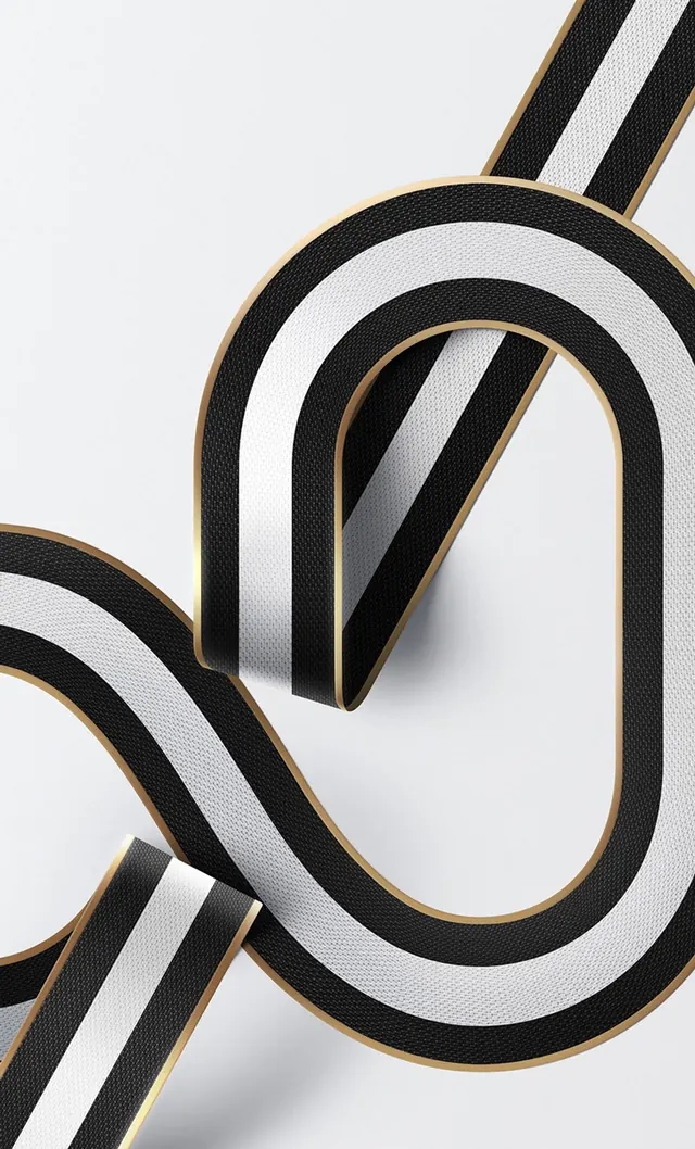 Abstract Ribbon Graphic, 3d-render, minimal, monochrome
