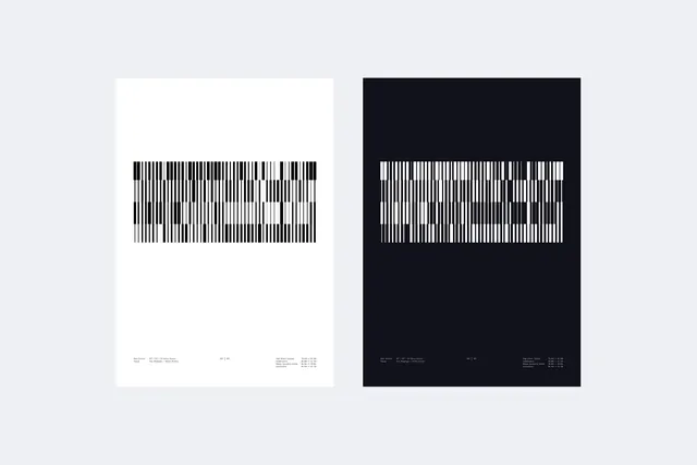 Barcode Identity System, minimal, swiss, high-contrast