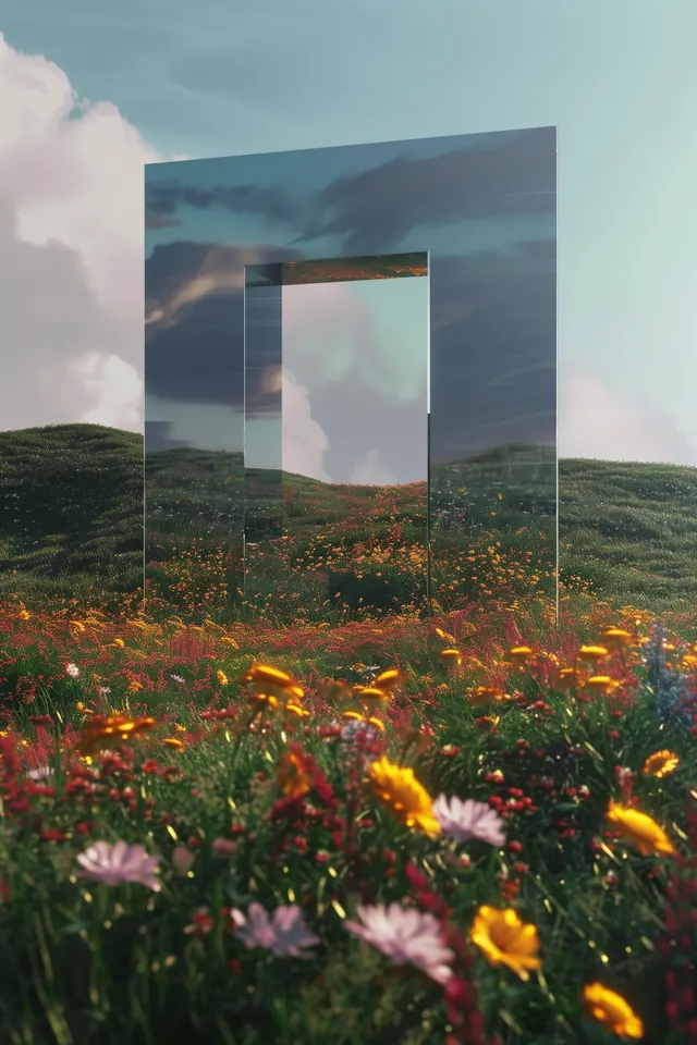 Abstract Portal Landscape, minimal, abstract, vibrant