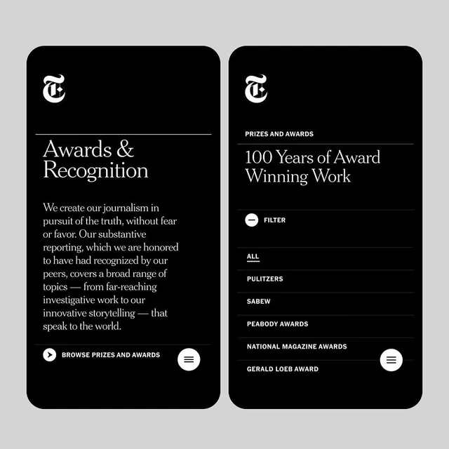 Awards & Recognition UI Cards, minimal, dark-mode, dark