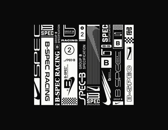 Racing Typography Collection, minimal, technical, high-contrast