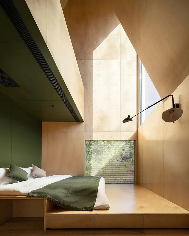 Modern Interior Architecture with Wood and Stone, minimal, luxury, warm