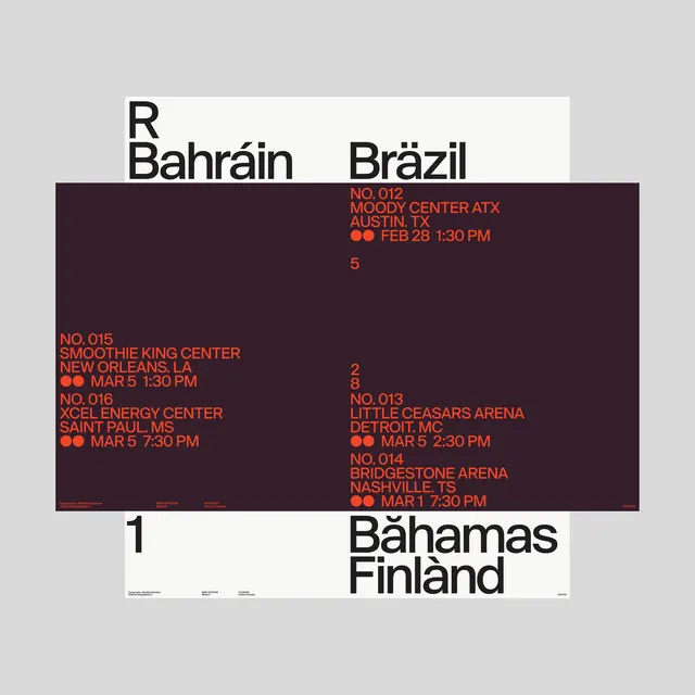 Sports Event Schedule Layout, swiss, minimal, high-contrast