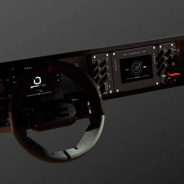Automotive Dashboard Interface, dark-mode, technical, dark