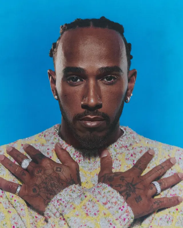 Portrait of a man with floral patterns, photographic, vibrant