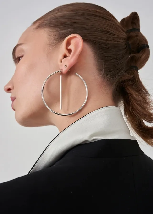 Minimalist Hoop Earring Close-up, minimal, luxury, light