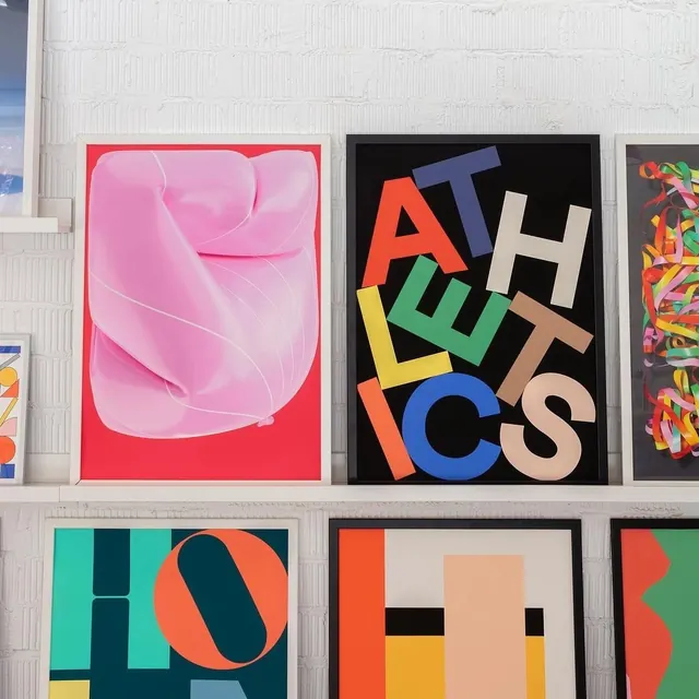 Abstract Geometric Collage, maximalist, brutalist, vibrant