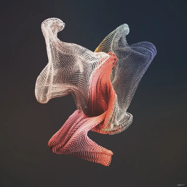 Abstract 3D Mesh Sculpture, abstract, geometric, dark