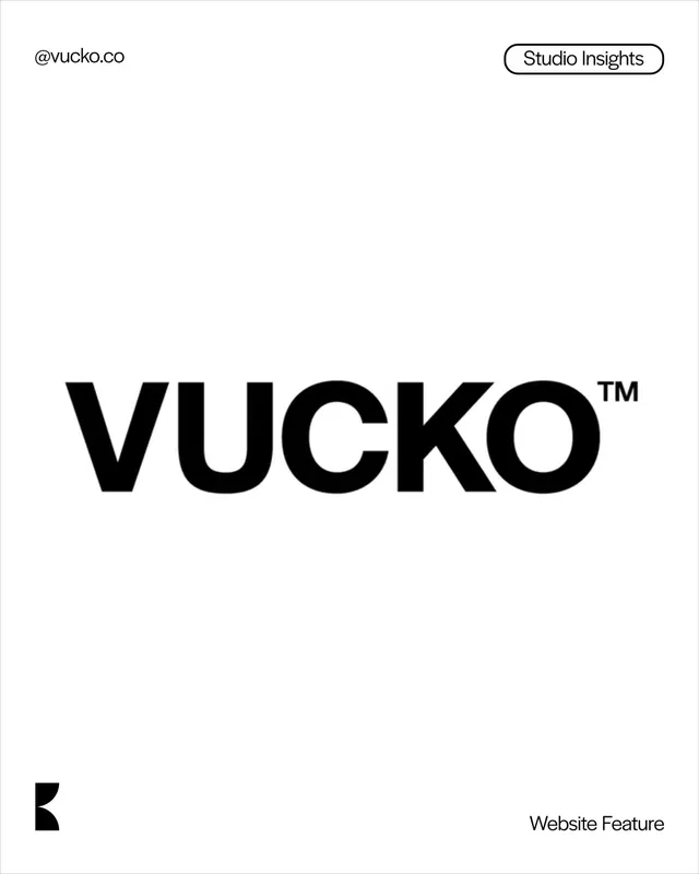 VUCKO Logo Presentation, minimal, corporate-clean, monochrome