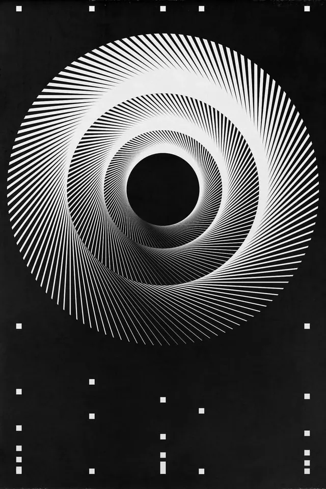 Concentric Line Art Graphic, minimal, geometric, monochrome