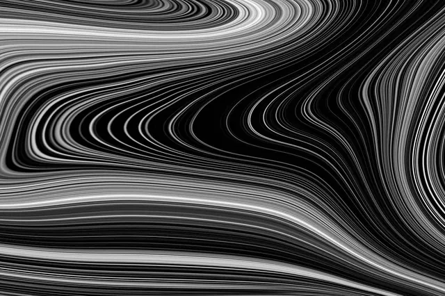 Abstract Fluid Line Pattern, minimal, monochrome, monochrome
