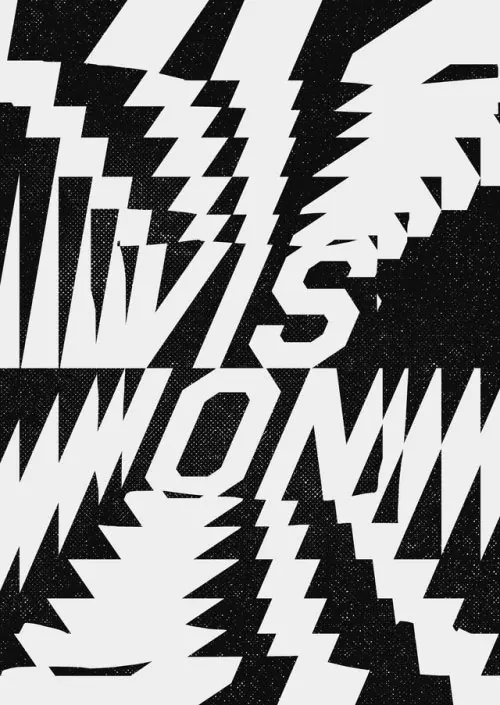Abstract Geometric Typography, brutalist, neo-brutalist, monochrome