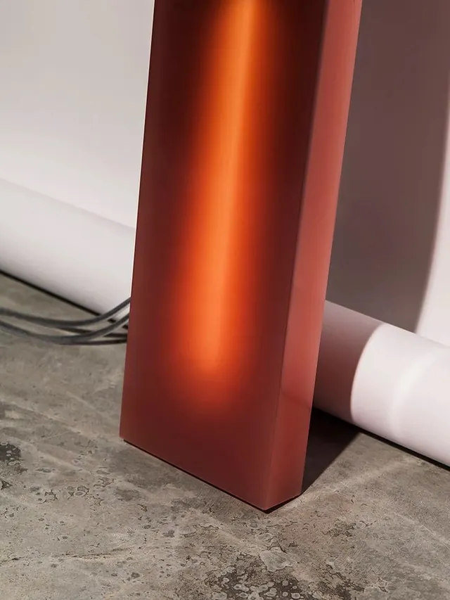 Metallic Orange Rectangular Prism, minimal, geometric, vibrant