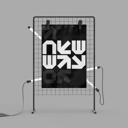 Abstract Graphic Display on Grid, brutalist, monochrome, monochrome