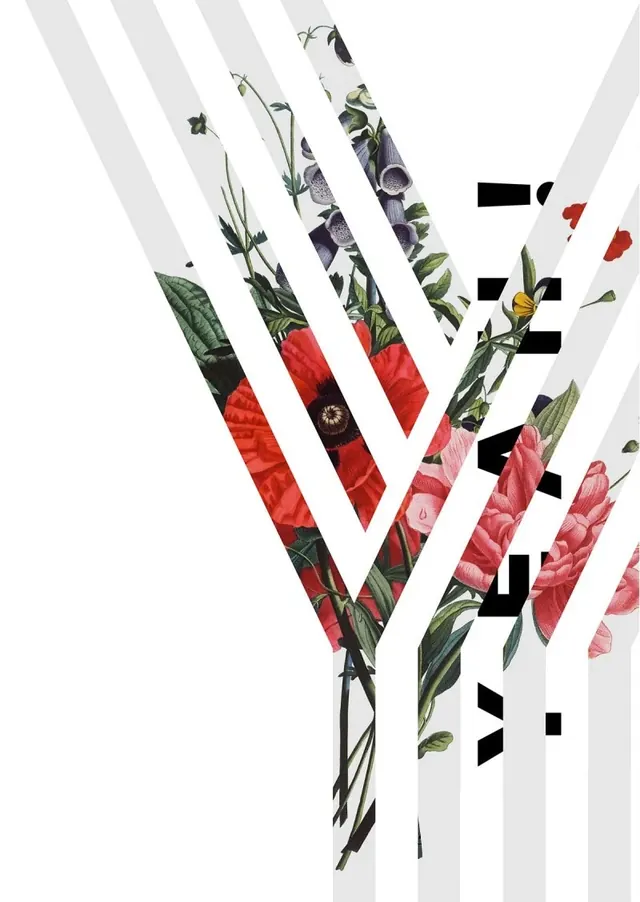 Floral Abstract Composition, minimal, organic, high-contrast