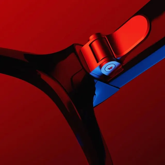 Red and Blue Abstract Form, gradient-heavy, 3d-render, vibrant
