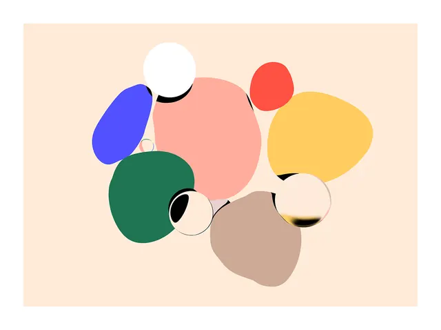 Abstract Organic Shapes Composition, minimal, organic, pastel