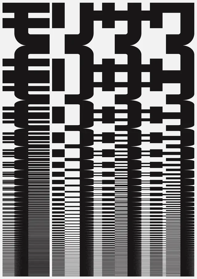 Abstract Geometric Type Pattern, brutalist, monochrome, monochrome