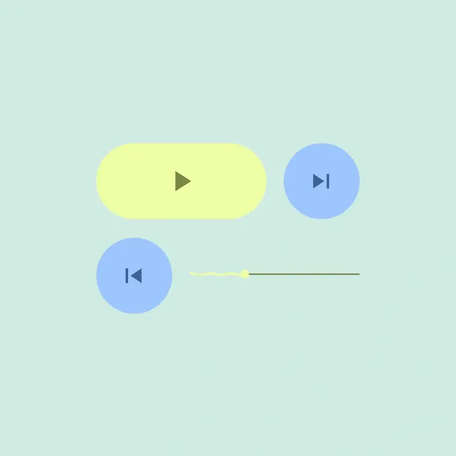 Media Player Interface Elements, minimal, flat, pastel