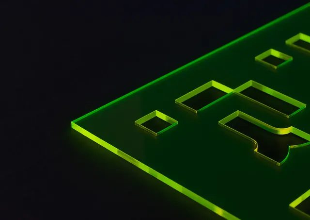 Glowing Green Geometric Plate, geometric, abstract, vibrant