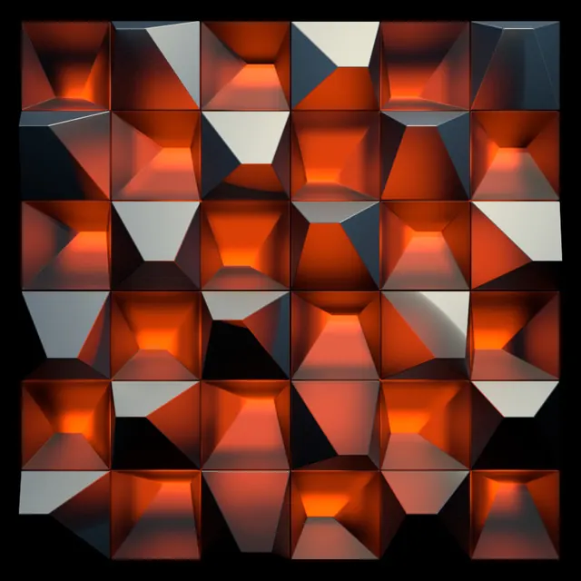 Geometric Faceted Pattern, geometric, abstract, vibrant
