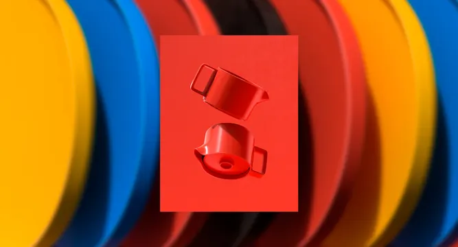 Abstract Geometric Cylinders, geometric, 3d-render, vibrant