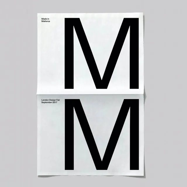 M Letterform Study, minimal, swiss, monochrome