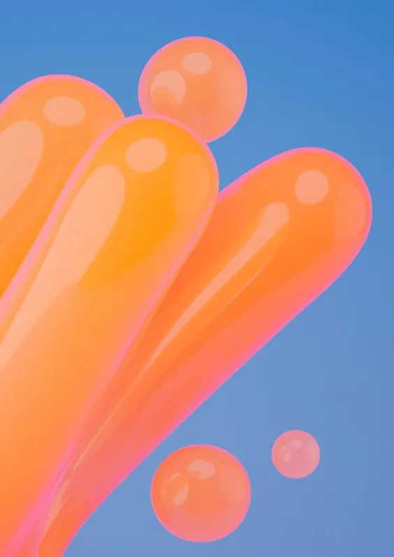 3D Abstract Gradient Shapes, 3d-render, gradient-heavy, vibrant