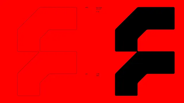 Red and Black Geometric Logo, minimal, geometric, high-contrast