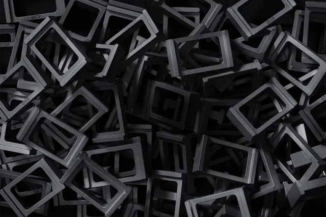 Abstract Geometric Frames, geometric, 3d-render, monochrome