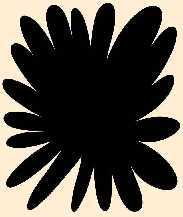 Abstract Floral Silhouette, minimal, organic, monochrome