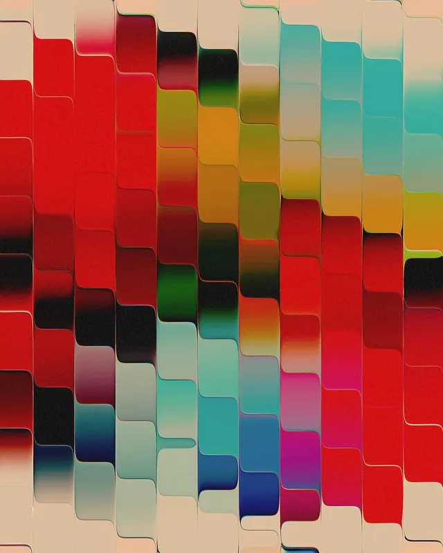 Abstract Vertical Color Blocks, maximalist, geometric, vibrant