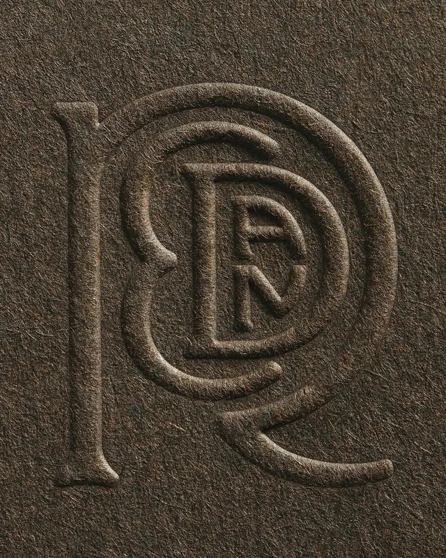Embossed Monogram, minimal, luxury, monochrome