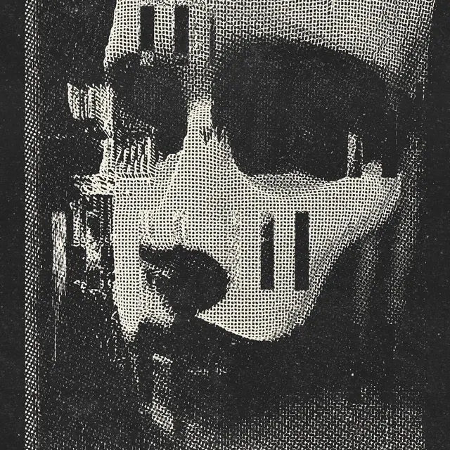 Halftone Portrait Graphic, brutalist, monochrome, monochrome