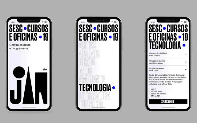 Tecnologia Courses Identity System, swiss, minimal, high-contrast