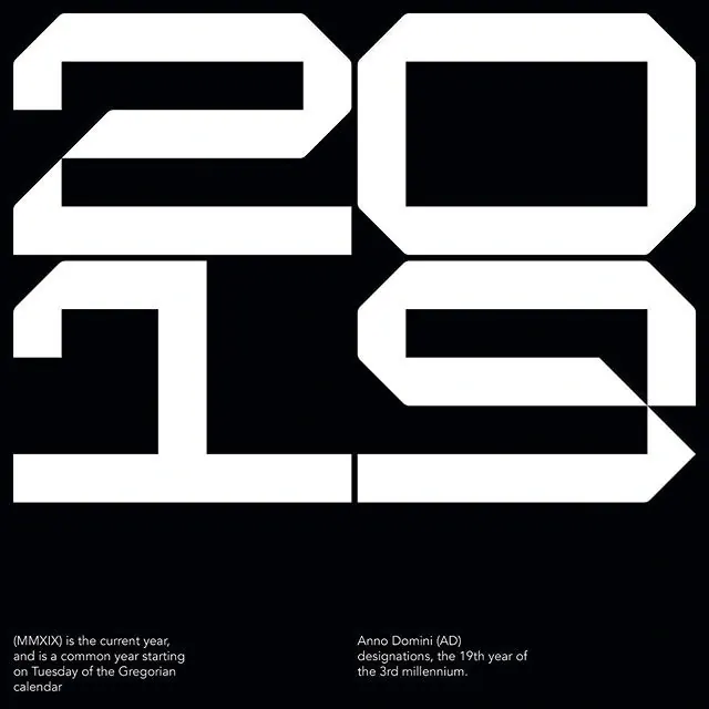 2029 Typographic Composition, minimal, swiss, monochrome