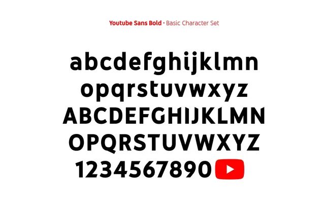 Youtube Sans Bold Basic Character Set