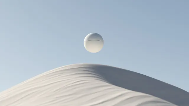 Minimalist Sphere and Dune, minimal, 3d-render, light