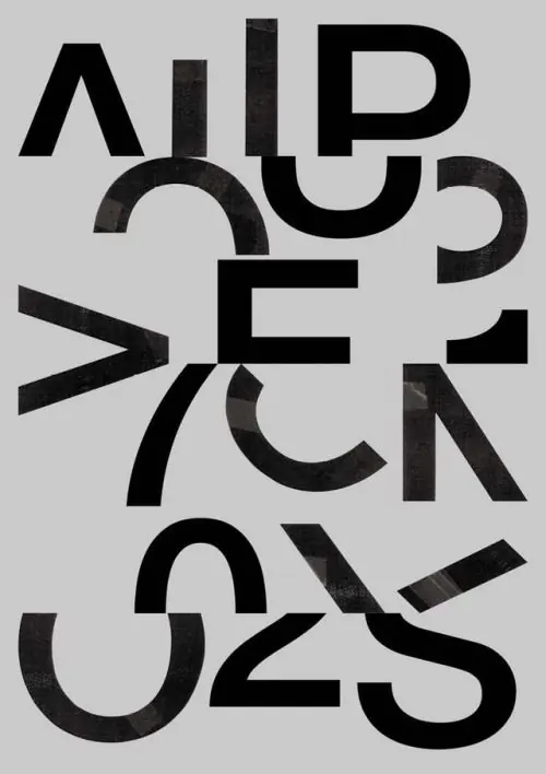 Abstract Typographic Composition, brutalist, abstract, high-contrast