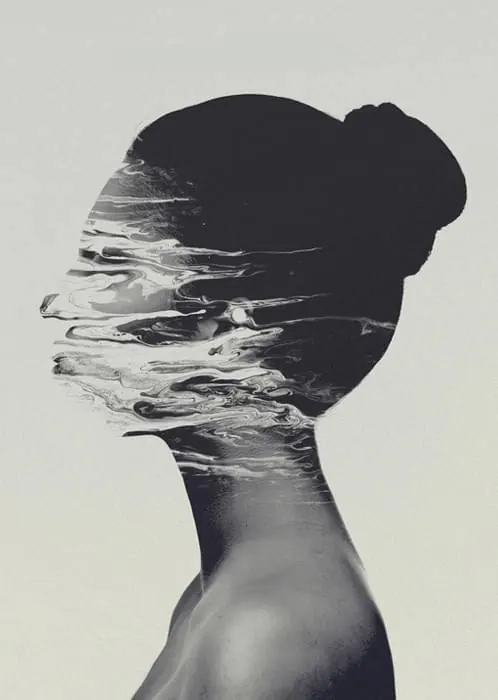 Abstract Silhouette Portrait, minimal, monochrome, monochrome