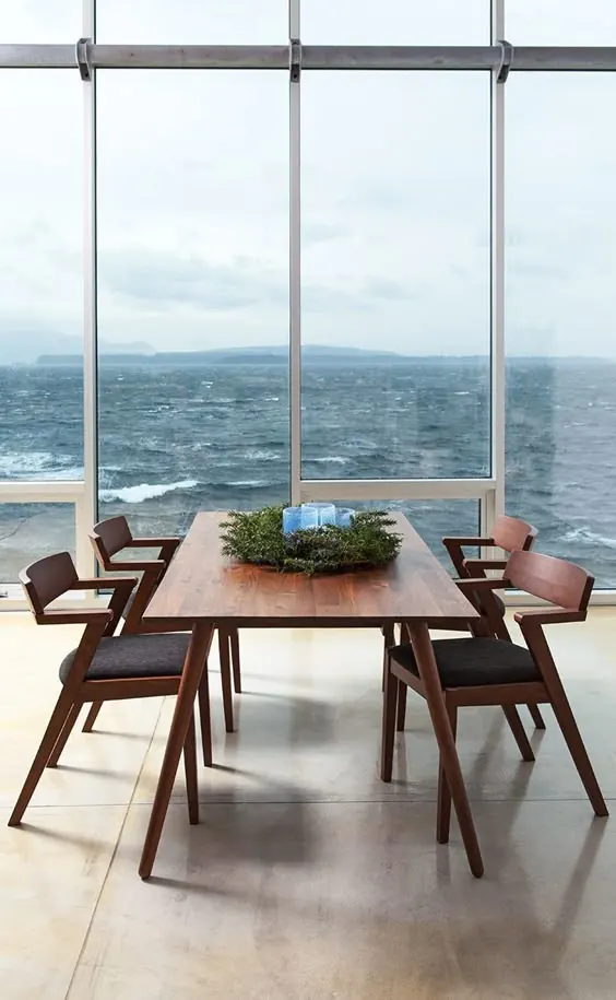 Modern Office Interior with Ocean View, minimal, luxury, light