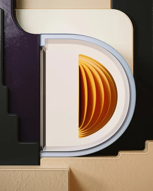 Abstract Geometric Form Study, minimal, geometric, warm