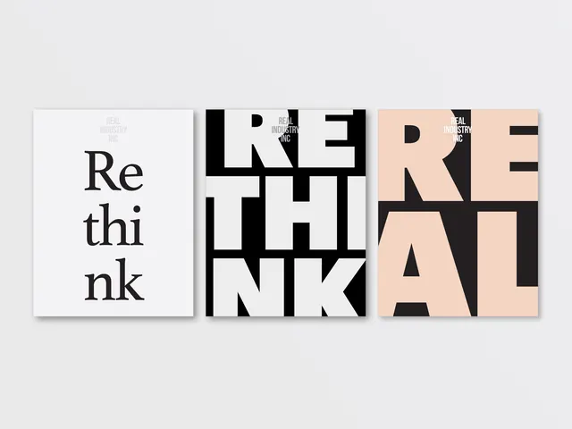 ReThink Wordmark Variations, minimal, swiss, high-contrast