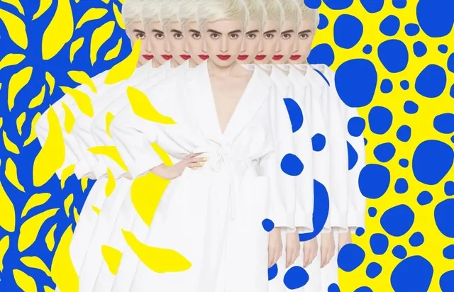 Abstract Graphic Portrait, maximalist, abstract, vibrant