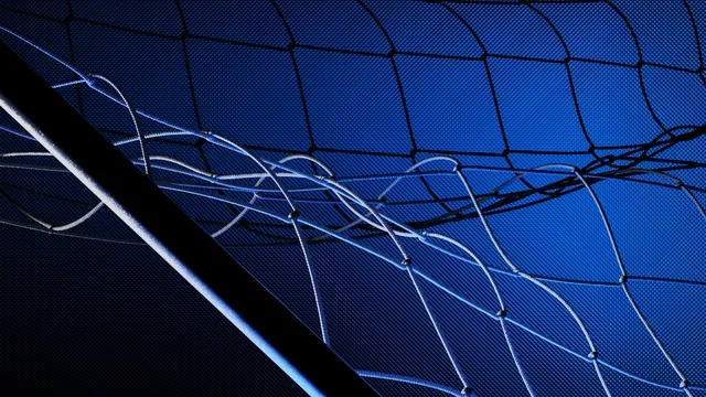 Blue Abstract Network Mesh, technical, geometric, dark