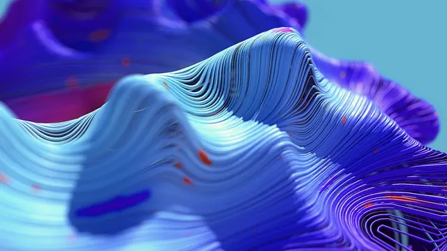 Abstract Fluid Waveform, 3d-render, gradient-heavy, vibrant