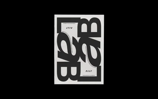 Abstract Wordmark Composition, brutalist, monochrome, monochrome