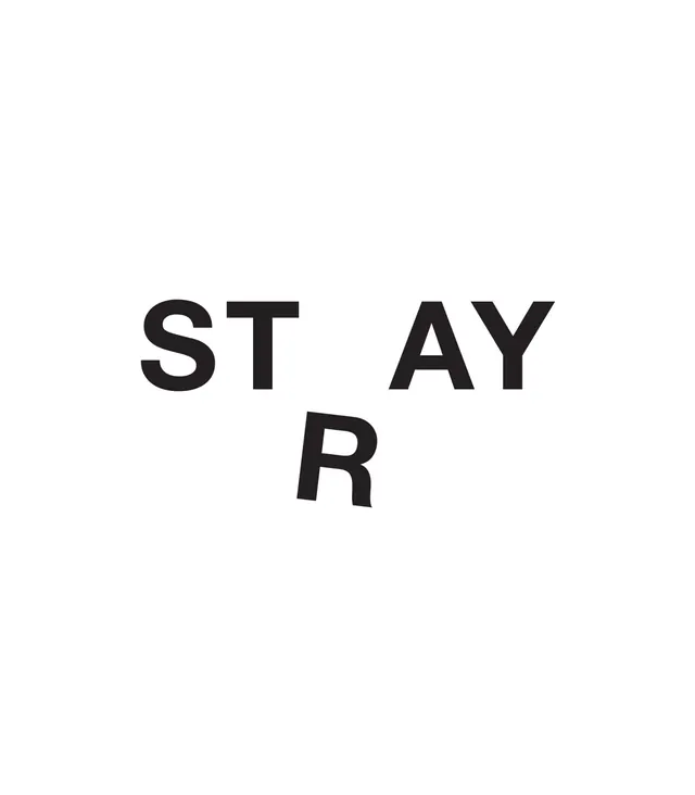 STAY R Wordmark, minimal, swiss, monochrome