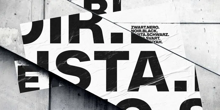 Abstract Typographic Collage, brutalist, neo-brutalist, monochrome