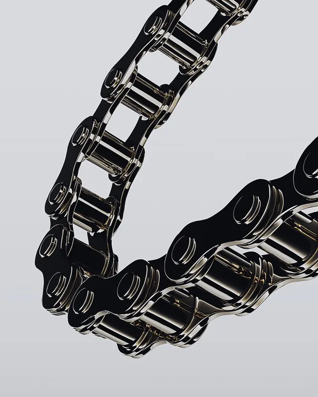 Chrome Chain Link, 3d-render, minimal, monochrome